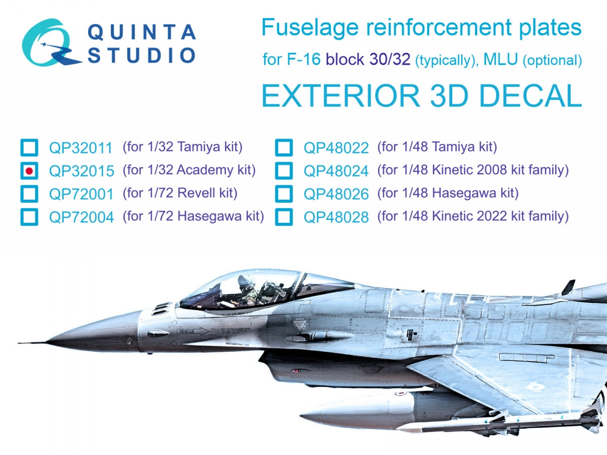 Quinta Studio QP32015 Plaques de renfort bloc 30/32 F-16 (Académie) 1/32