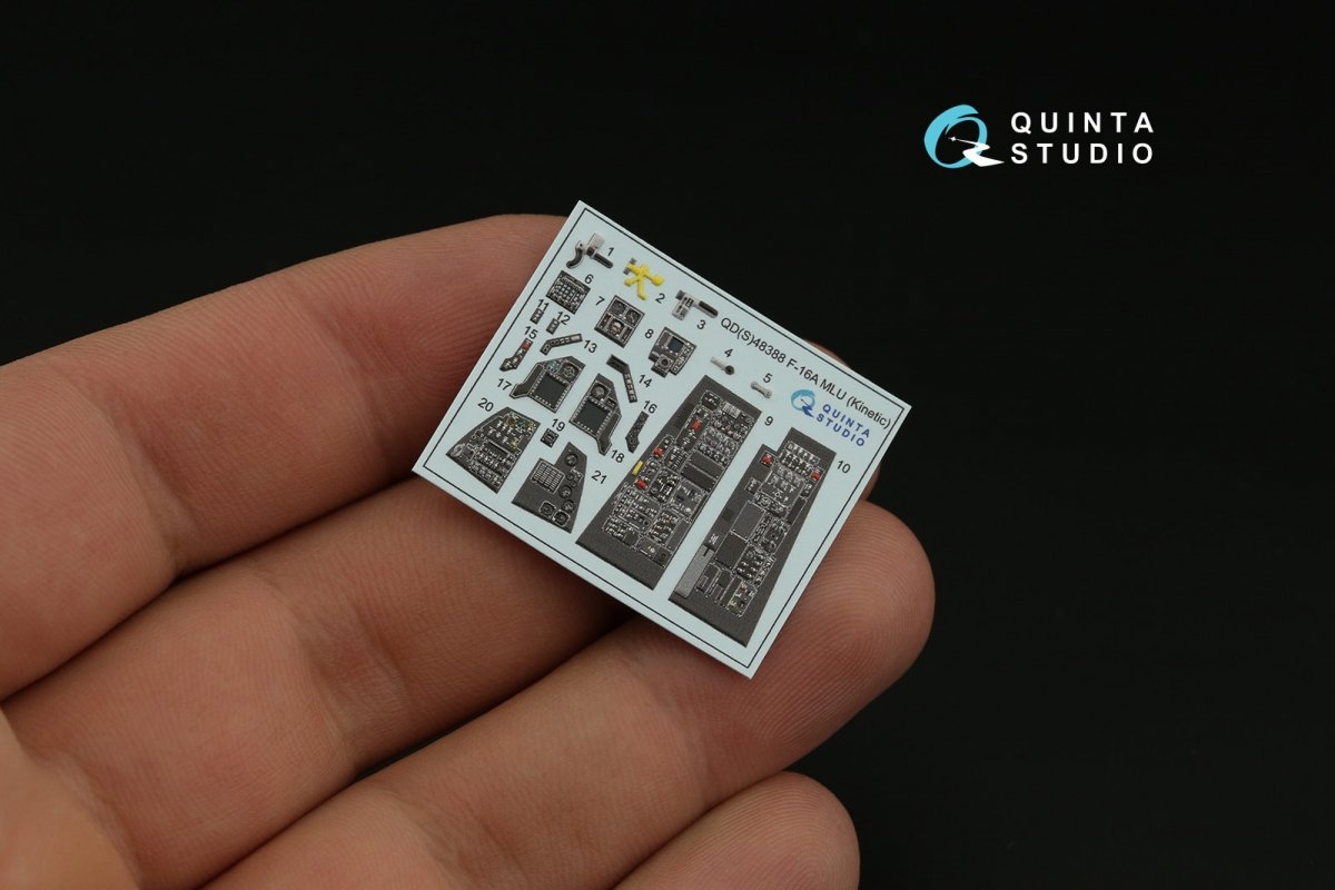 Quinta Studio QD48388 F-16A MLU 3D-Printed &amp;amp; colored Interior on decal paper (Kinetic) 1/48 – image 5
