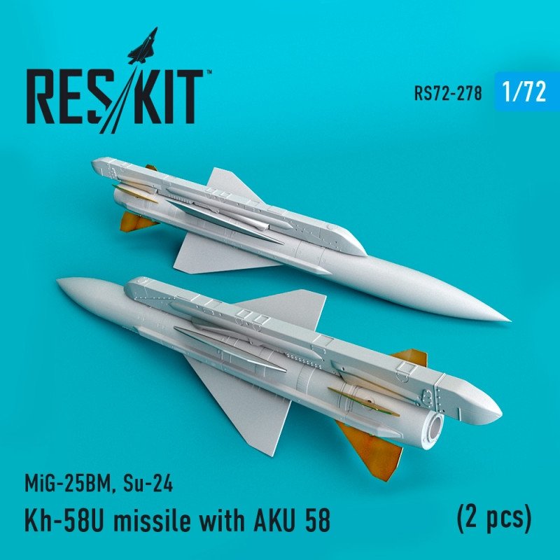 RESKIT RS72-0278 Kh-58U missile with AKU 58 (2 pcs) 1/72