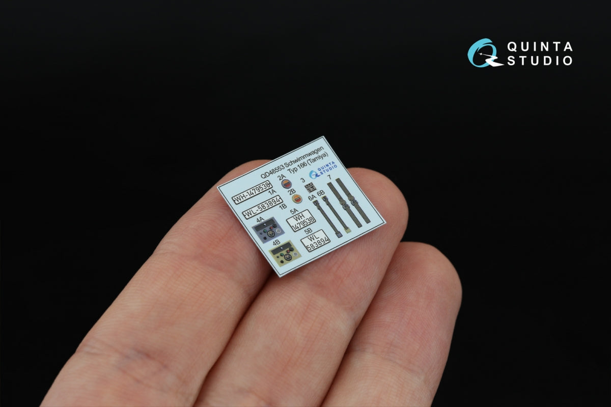 Quinta Studio QDS-48553 Schwimmwagen type 166 3D-Printed &amp;amp; coloured Interior on decal paper (Tamiya) (small version) 1/48 – imagen 4