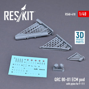 RESKIT RS48-0418 QRC 80-01 Nappe ECM avec pylône pour F-111 (imprimée en 3D) 1/48 – image 2