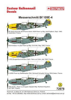 Techmod 72078 - Messerschmitt Bf 109E-4 1/72 – immagine 2