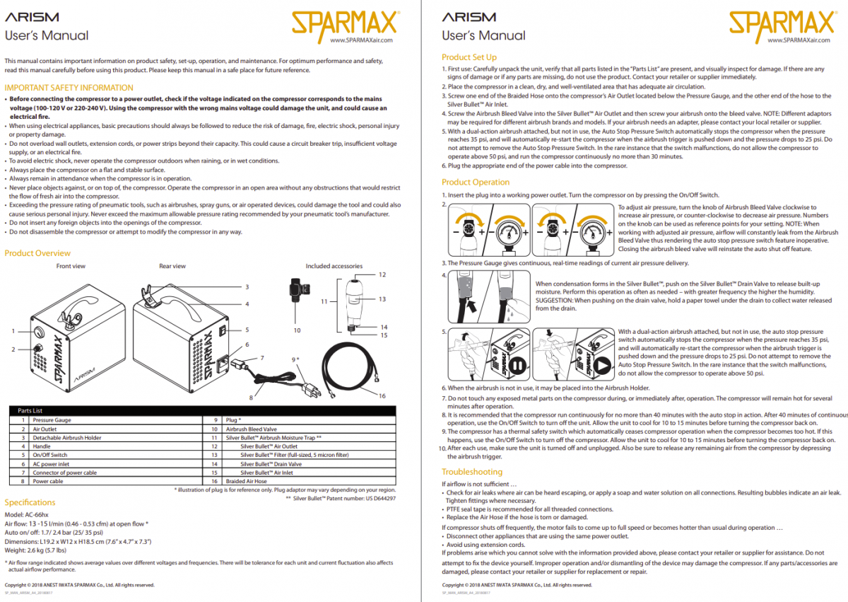 Sparmax ARISM - Mini Air Compressor With 2m Hose – imagen 3