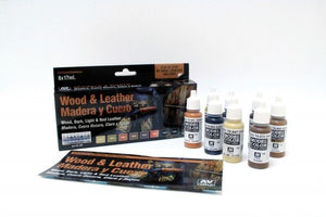Vallejo 70182 Model Color - Coffret Bois et Cuir 8x17ml.