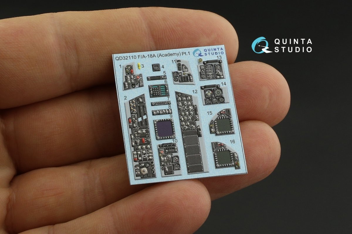 Quinta Studio QDS-32110 F/A-18A 3D-Printed &amp;amp; coloured Interior on decal paper (Academy) (Small version) 1/32 – Bild 2