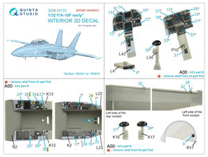 Quinta Studio QDS-32123 F/A-18F early 3D-Printed &amp;amp; coloured Interior on decal paper (Trumpeter) (Small version) 1/32 – immagine 7