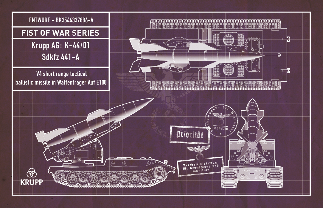 Modelcollect UA72190 German WWII V4 short range tactical ballistic missile in Waffentrager Auf E100 1/72 – immagine 2