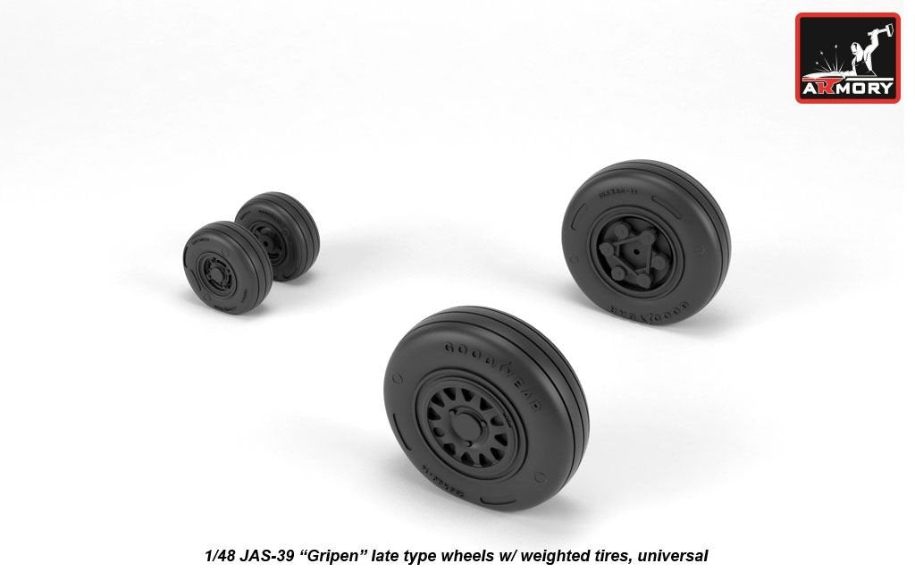 Armory Models AW48504 JAS-39 Gripen wheels w/ weighted tires, late 1/48 – imagen 3