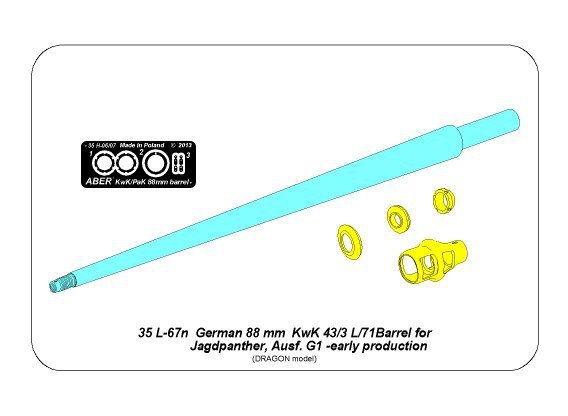 Aber 35L-067N Canon de 88 mm Pak 43/3 L/71 pour chasseur de chars allemand Jagdpanther Ausf.G1 précoce (1/35) – image 6