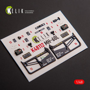 KELIK K48112 MH-60L Black Hawk - interior 3D decals for ICM kit 1/48 – immagine 2