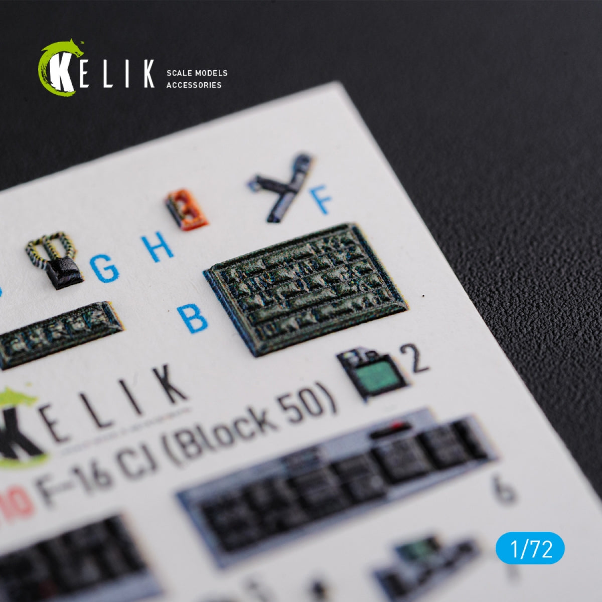KELIK K72110 F-16 CJ (Block 50) interior 3D decals for Tamiya kit 1/72 – zdjęcie 3