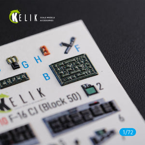 KELIK K72110 F-16 CJ (Block 50) interior 3D decals for Tamiya kit 1/72 – zdjęcie 3