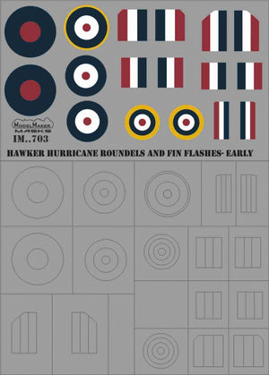 ModelMaker Decals IM48703 HAWKER HURRICANE ROUNDELS AND FIN FLASHES - EARLY 1/48 – zdjęcie 3