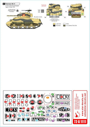Star Decals 72-A1111 Chars Sherman britanniques en Afrique du Nord 1/72 – image 2