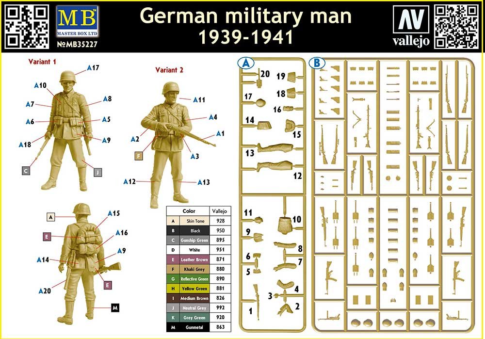 Master Box 35227 German military man, 1939-1941 1/35 – immagine 2