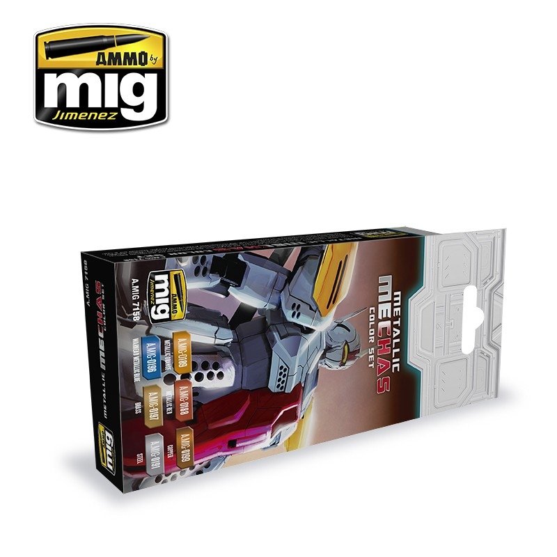AMMO of Mig Jimenez 7158 MECHAS COULEURS MÉTALLIQUES ENSEMBLE 6x17ml – image 2