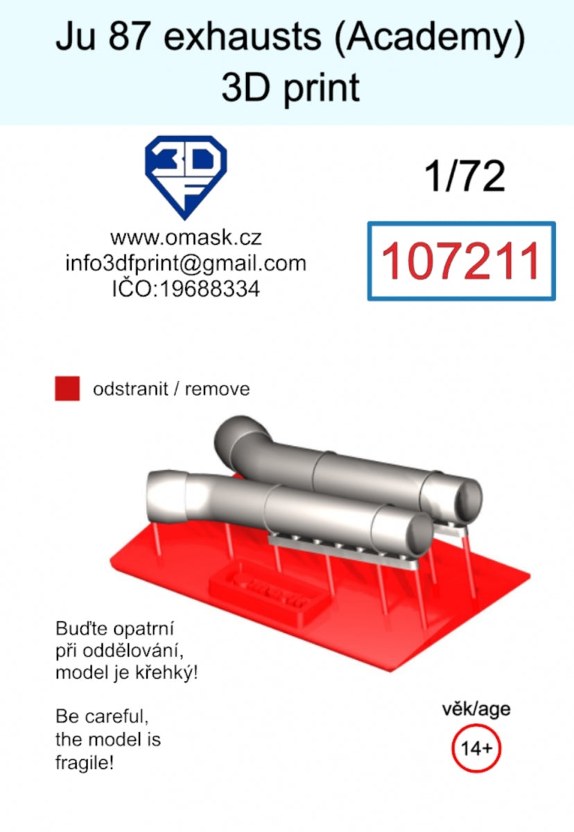 Omask 107211 Ju 87 exhaust (Academy) 3D print 1/72 – Bild 2
