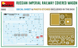 MiniArt 39002 RUSSIAN IMPERIAL RAILWAY COVERED WAGON 1/35 – immagine 2
