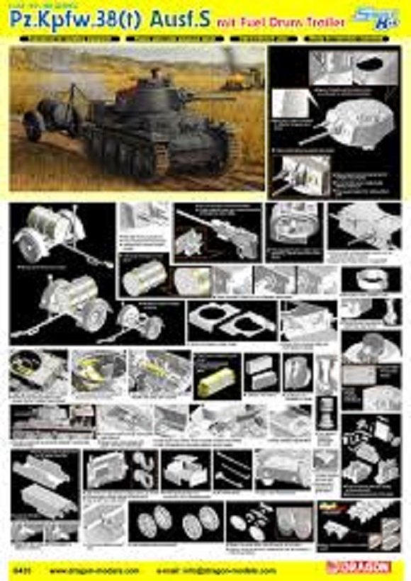 Dragon 6435 Pz.Kpfw.38(t) Ausf.S mit Fuel Drum Trailer 1/35 – Bild 2