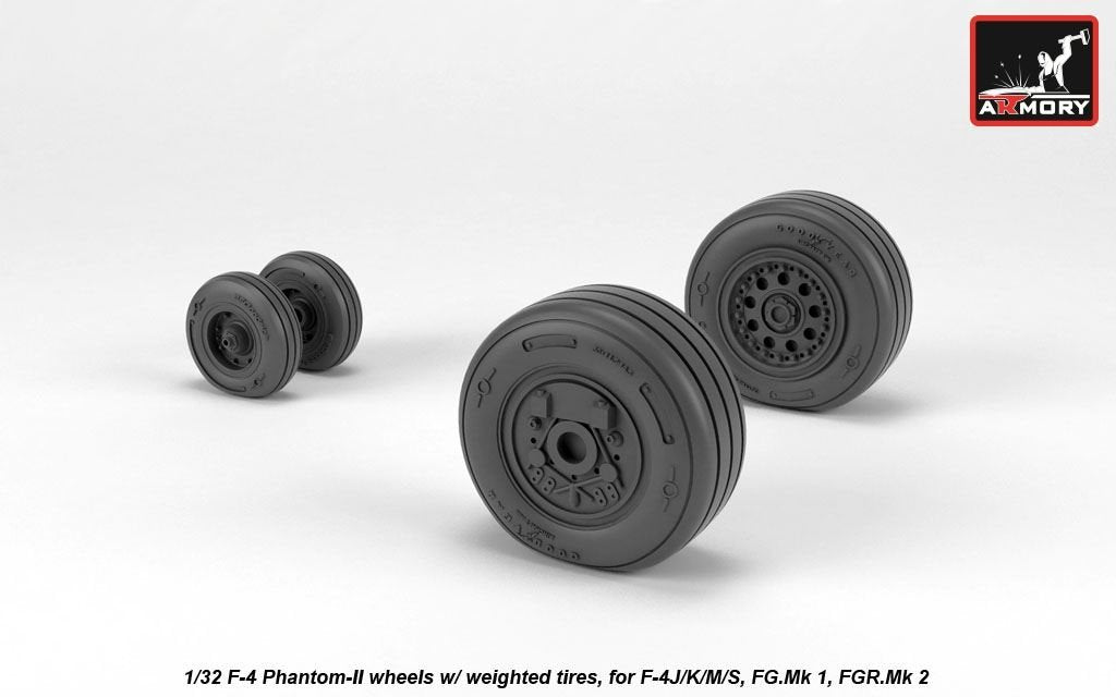 Armory Models AW32308 F-4 Phantom-II wheels w/ weighted tires, late 1/32 – zdjęcie 3