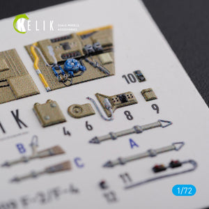 KELIK K72122 BF109-F2/F4 reconnaissance interior 3D decals for Fine Molds kit 1/72 – immagine 4