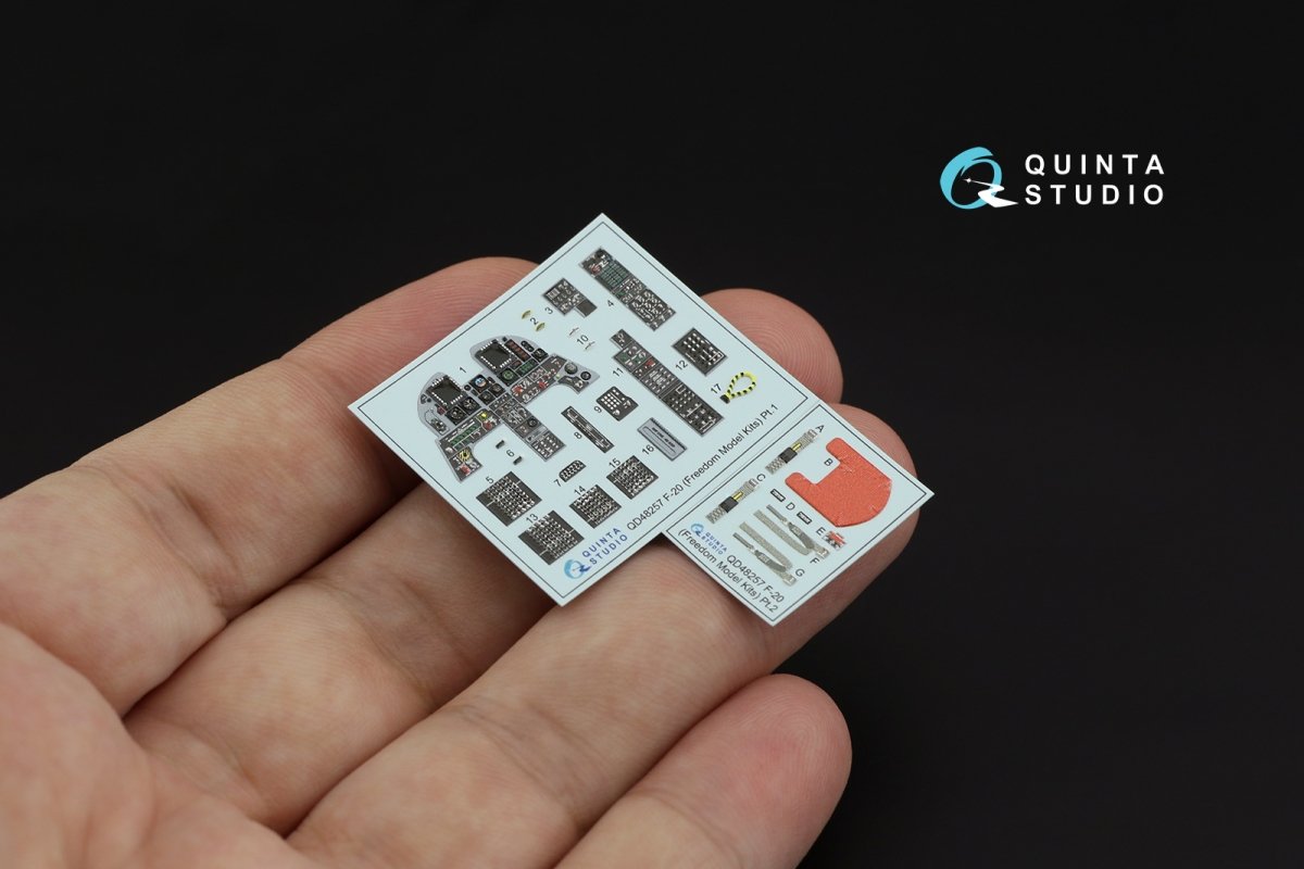 Quinta Studio QD48257 F-20 Tigershark 3D-Printed &amp;amp; coloured Interior on decal paper (Freedom Model) 1/48 – immagine 4
