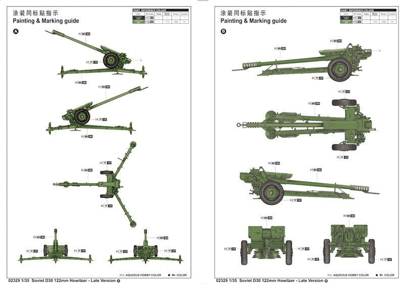 Trumpeter 02329 Soviet D-30 122mm Howitzer - Late Version 1/35 – immagine 3
