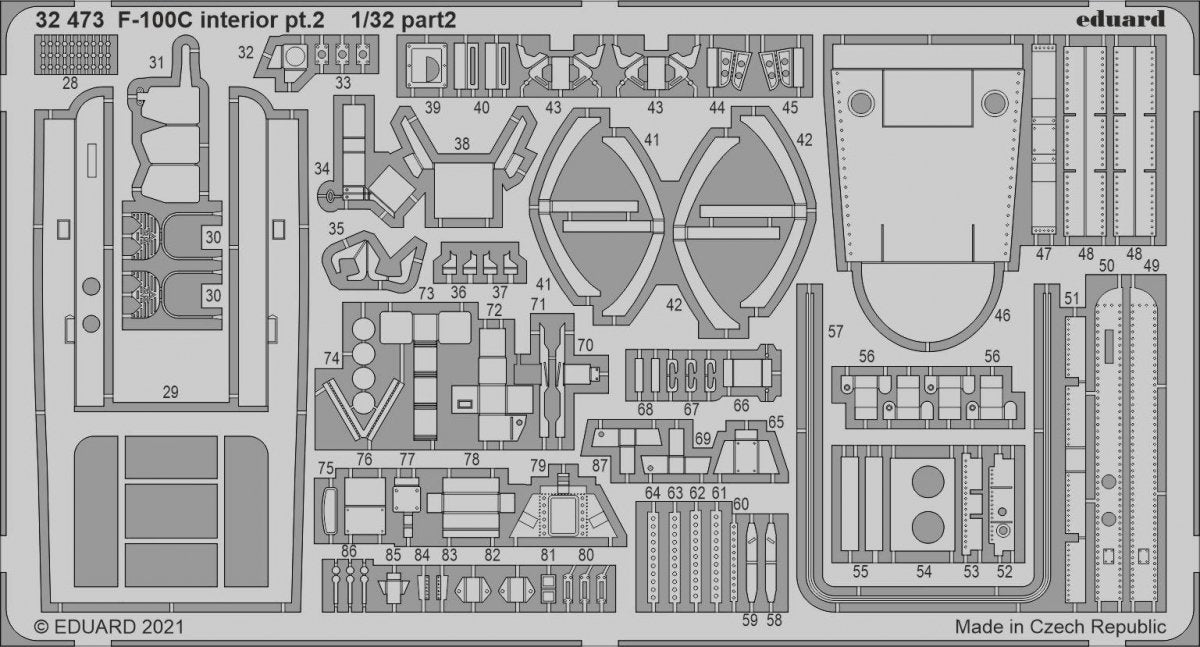 Eduard 32473 F-100C interior pt.2 TRUMPETER 1/32 – immagine 2