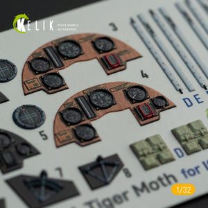 KELIK K32022 DH.81A Tiger Moth - Interior 3D Decal with 3D printed parts for ICM kit 1/32 – Bild 2