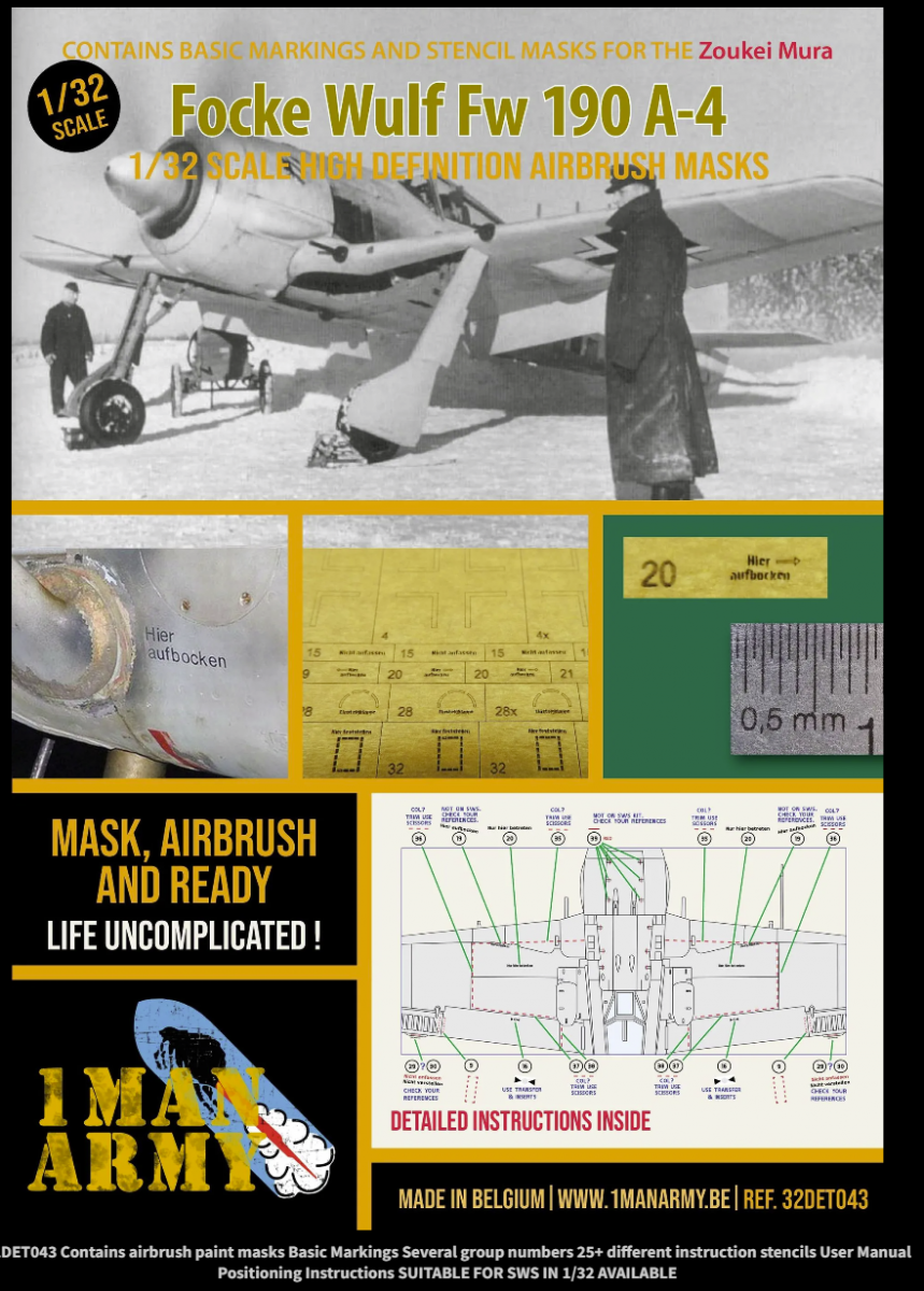 1 Man Army 32DET043 Focke Wulf 190 A-4 (Zoukei Mura) 1/32