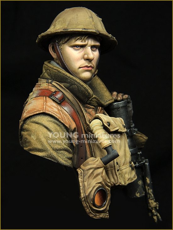 Young Miniatures YM1875 British LEWIS Gunner WWI 1/10 – imagen 8