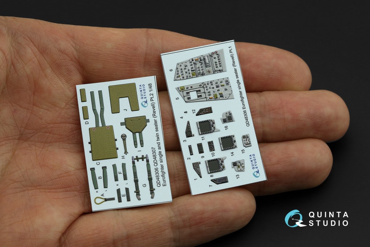 Quinta Studio QD48306 Eurofighter single seater 3D-Printed &amp;amp; coloured Interior on decal paper (Revell) 1/48 – zdjęcie 6