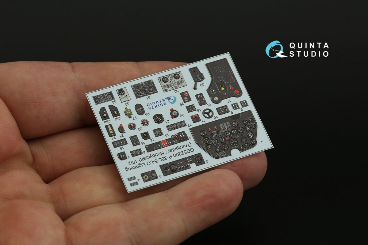 Quinta Studio QD32200 P-38L-5-LO Lightning 3D-Printed &amp;amp; coloured Interior on decal paper (Trumpeter/Hobbycraft) 1/32 – imagen 10
