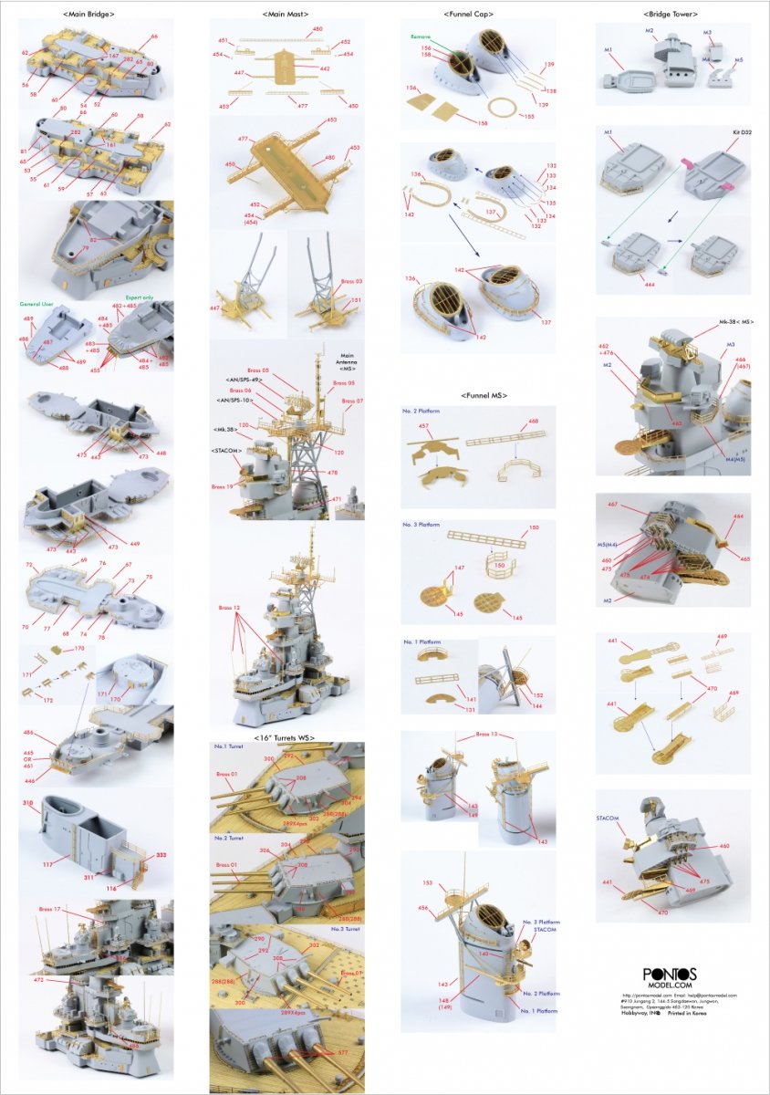 Pontos 35011F1 USS BB-63 Missouri BATTLESHIP Detail Up Set 1/350 – immagine 5