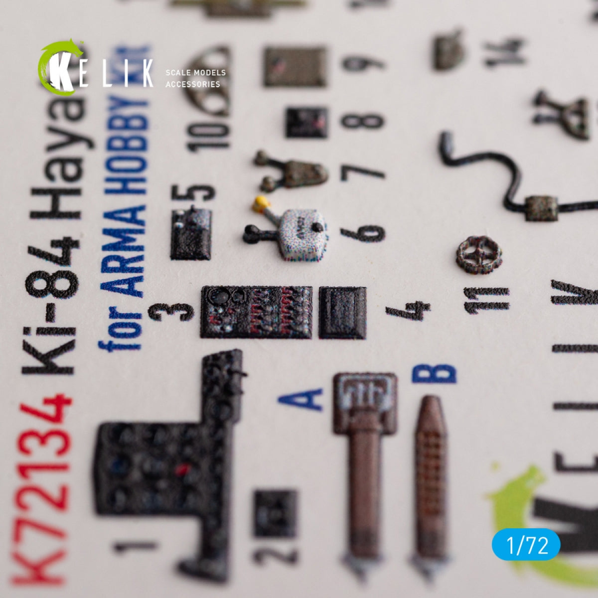 KELIK K72134 Ki-84 Hayate - interior 3D decals for Arma Hobby kit 1/72 – zdjęcie 5