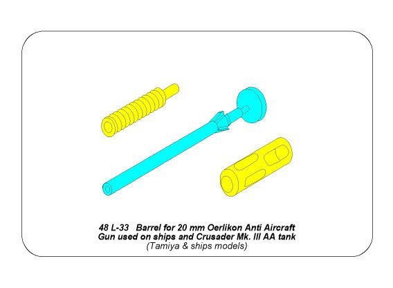 Aber 48L-33 Barrel for 20mm Oerlikon Anti-aircraft Gun 1/48 – immagine 12