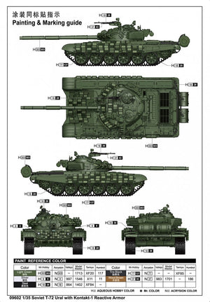 Trumpeter 09602 Char soviétique T-72 Ural avec blindage réactif Kontakt-1, échelle 1/35 – image 4