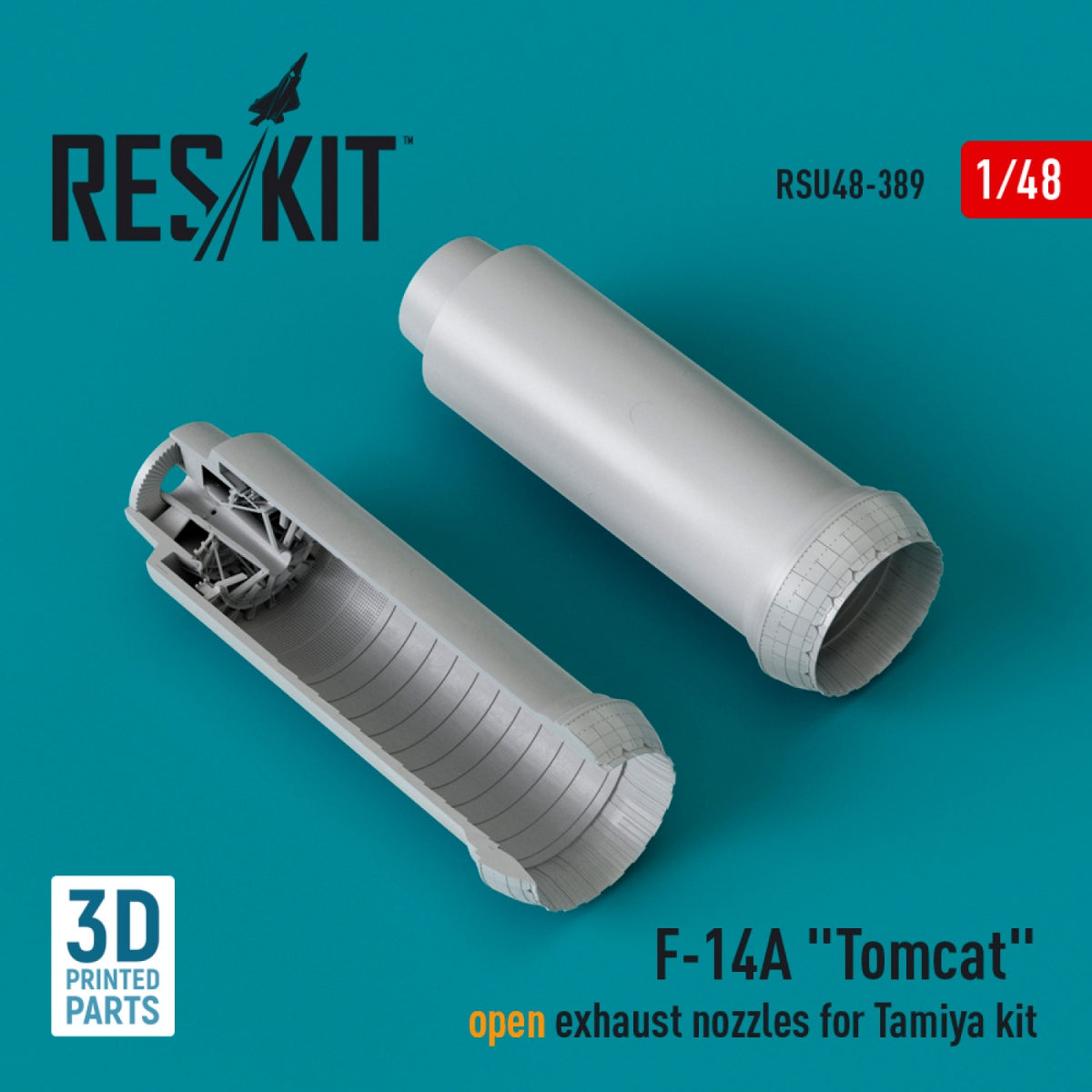 RESKIT RSU48-0389 F-14A &amp;quot;Tomcat&amp;quot; open exhaust nozzles for Tamiya kit (3D Printed) 1/48
