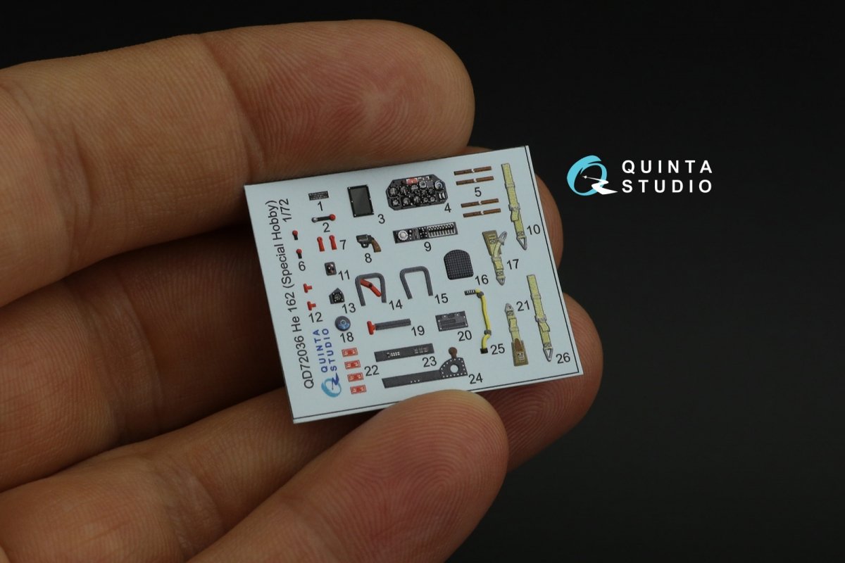 Quinta Studio QD72036 He 162 3D-Printed &amp;amp; coloured Interior on decal paper (Special Hobby) 1/72 – Bild 9