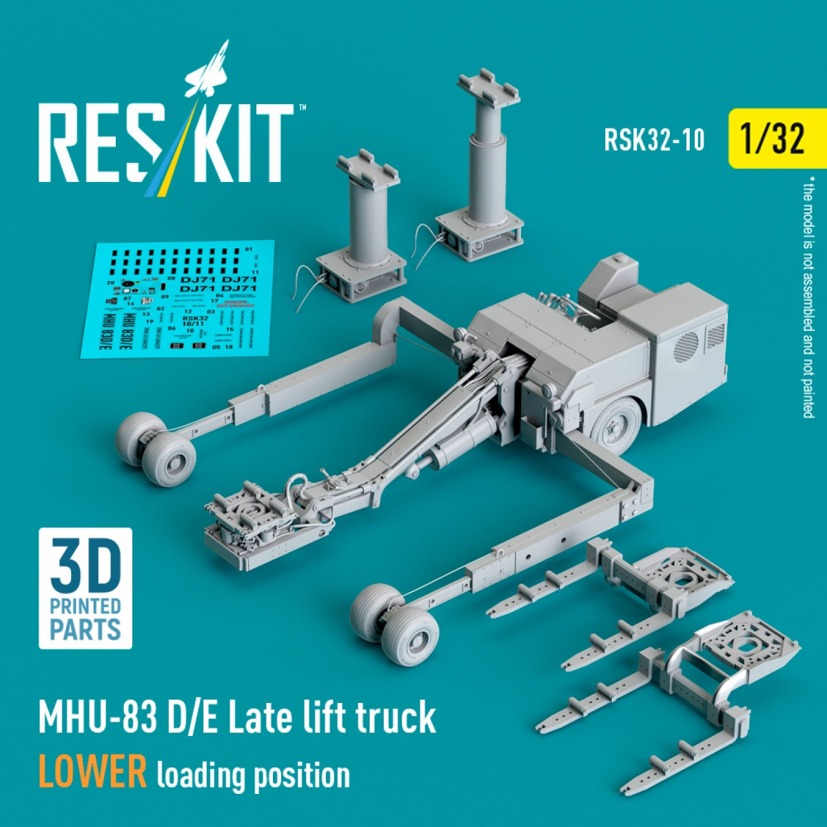 RESKIT RSK32-0010 MHU-83 D/E Late lift truck LOWER loading position (3D Printed model kit) 1/32 – zdjęcie 2
