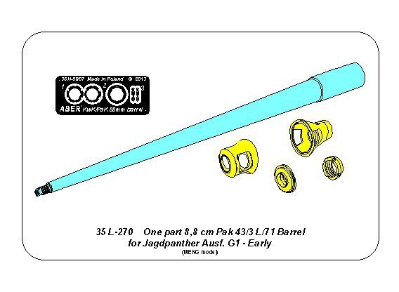 Aber 35L-270 German 8,8cm One part Pak 43/3 L/71 barrel for Jagdpanther Ausf G1 early 1/35 – Bild 2