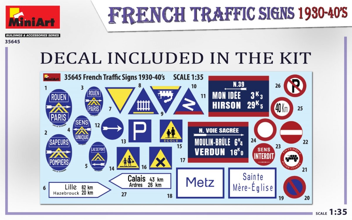 Miniart 35645 FRENCH TRAFFIC SIGNS 1930-40’s 1/35 – Bild 7