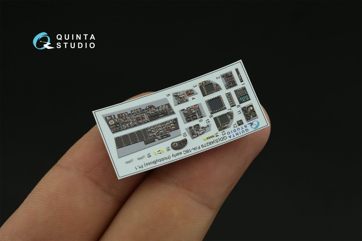 Quinta Studio QDS-48279 F/A-18C early 3D-Printed &amp;amp; coloured Interior on decal paper (HobbyBoss)(Small version) 1/48 – immagine 8