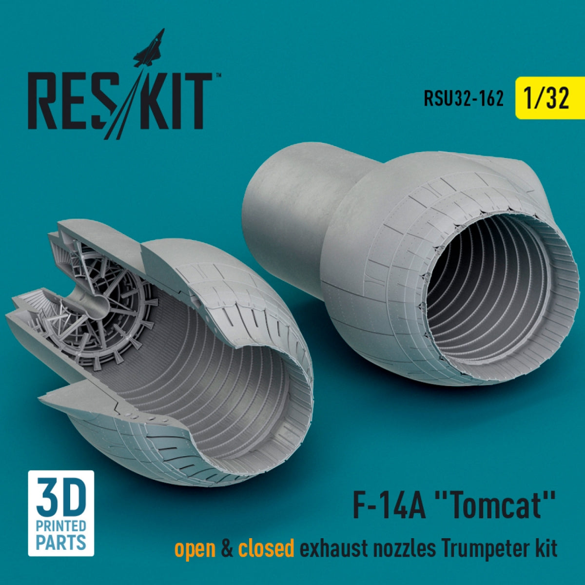 RESKIT RSU32-0162 F-14A "Tomcat" open & closed exhaust nozzles Trumpeter kit (3D Printed) 1/32