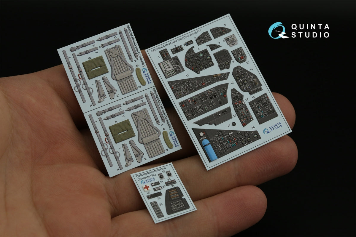 Quinta Studio QD48406 Mi-24 Nato Hind 3D-Printed &amp;amp; colored Interior on decal paper (Trumpeter) 1/48 – image 5
