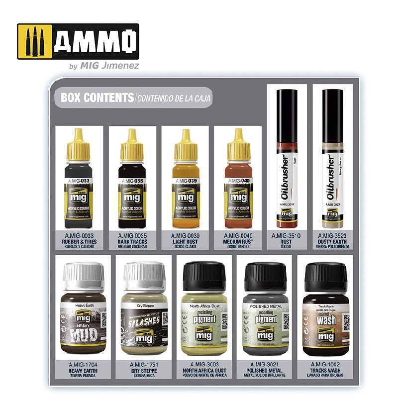 AMMO of Mig Jimenez 7808 SUPER PACK TRACKS &amp;amp; WHEELS – imagen 2
