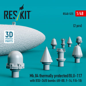 RESKIT RS48-0525 Mk.84 thermally protected/BLU-117 with BSU-36/B bombs (2 pcs) (3D Printed) 1/48 – immagine 2