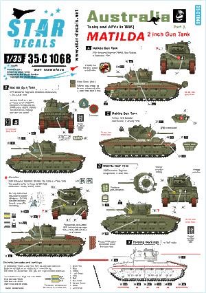 Star Decals 35-C1068 Chars et véhicules blindés australiens n° 3 1/35