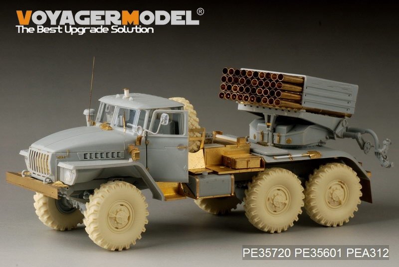 Maquette Voyager PE35720 Lance-roquettes multiple russe moderne BM-21 Grad, version de base tardive (pour TRUMPETER 01013) 1/35 – image 3