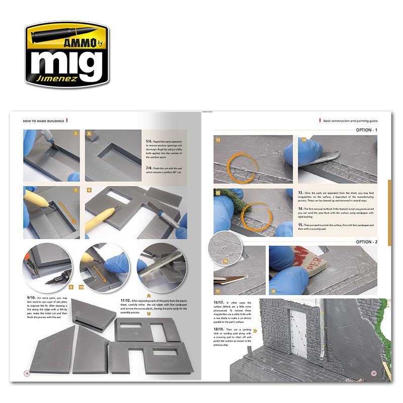 AMMO of Mig Jimenez 6135 HOW TO MAKE BUILDINGS. BASIC CONSTRUCTION AND PAINTING GUIDE (English) – immagine 2